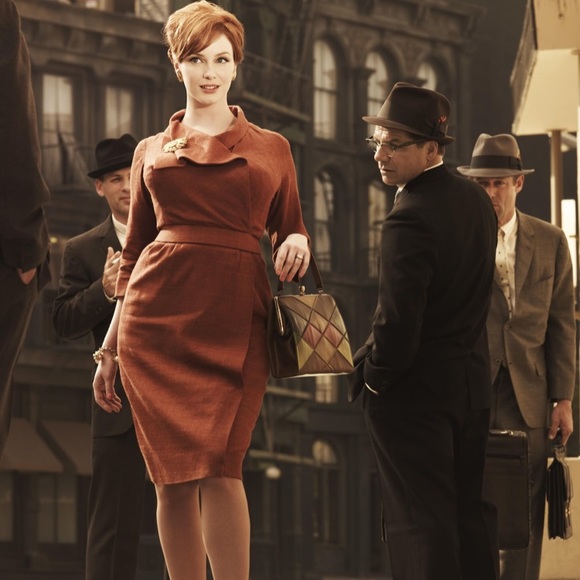 Unique Vintage Mod 60s Wiggle Pencil Dress mustard goldenrod yellow pinup - Picture 17 of 17